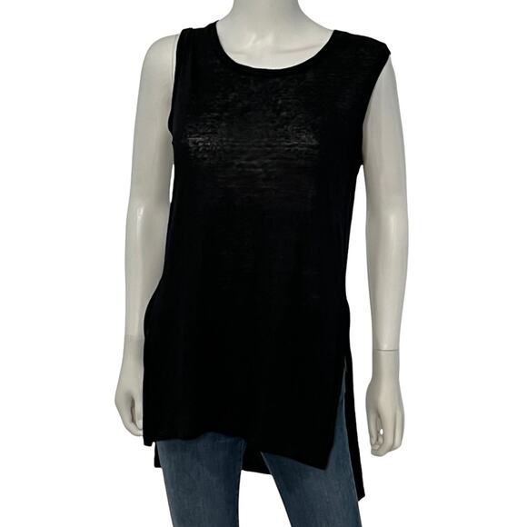 Michael Stars Black Long Tank with Side Splits - Picture 1 of 4